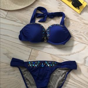 Victoria’s Secret Indigo Blue Bikini Sz 34B Med
